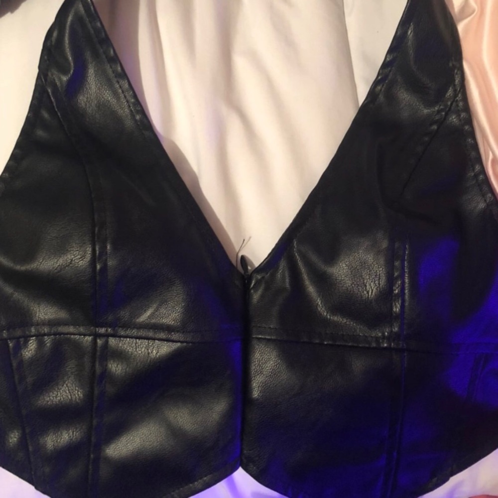 faux leather halter top I.AM.GIA